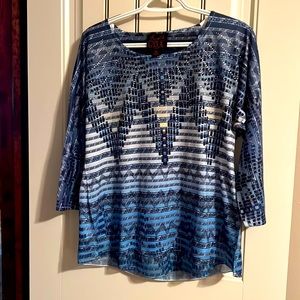 French Blue Brand Silky Top in a Beautiful Southwest Print.  Worn Once.